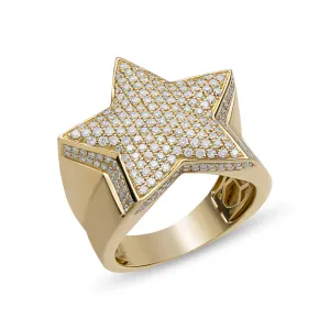 Star Diamond Ring 2.15ct 14K Gold