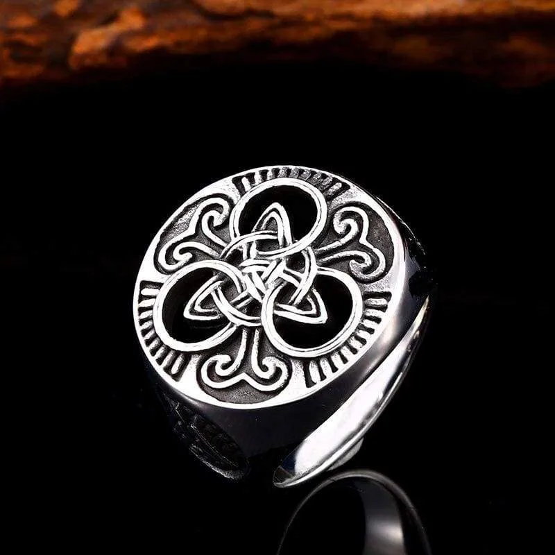 Steel soldier new year viking Cletic design stainless steel ring amulet take bring lucky men jewelry hip hop