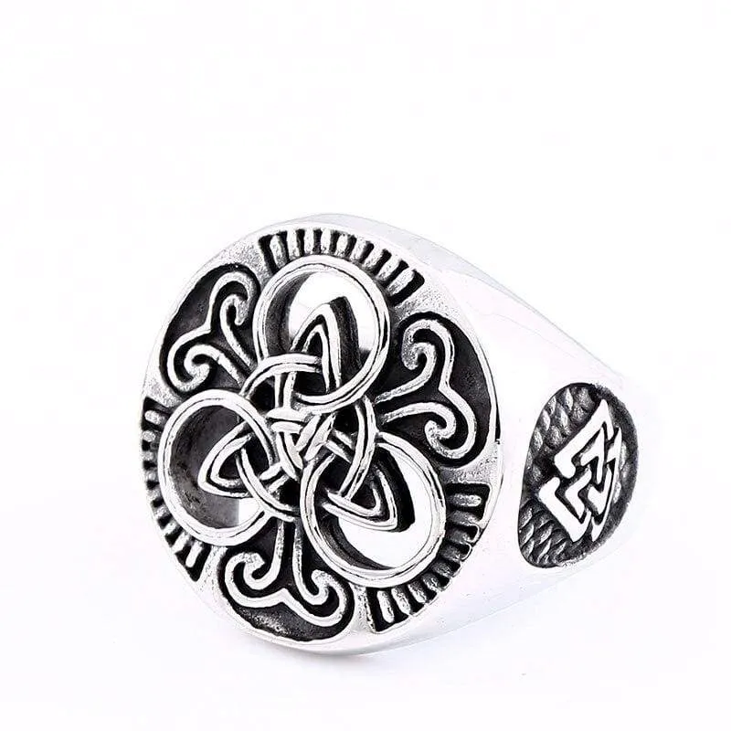 Steel soldier new year viking Cletic design stainless steel ring amulet take bring lucky men jewelry hip hop