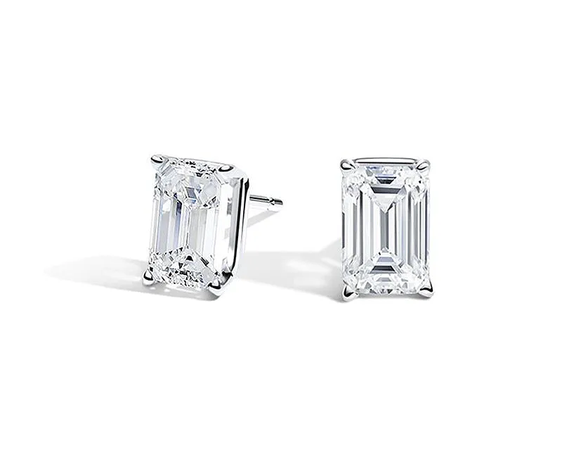 Sterling Silver 1CT Cubic Zircon Post Earrings