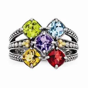 Sterling Silver & 14k Five-Stone Mother's Ring