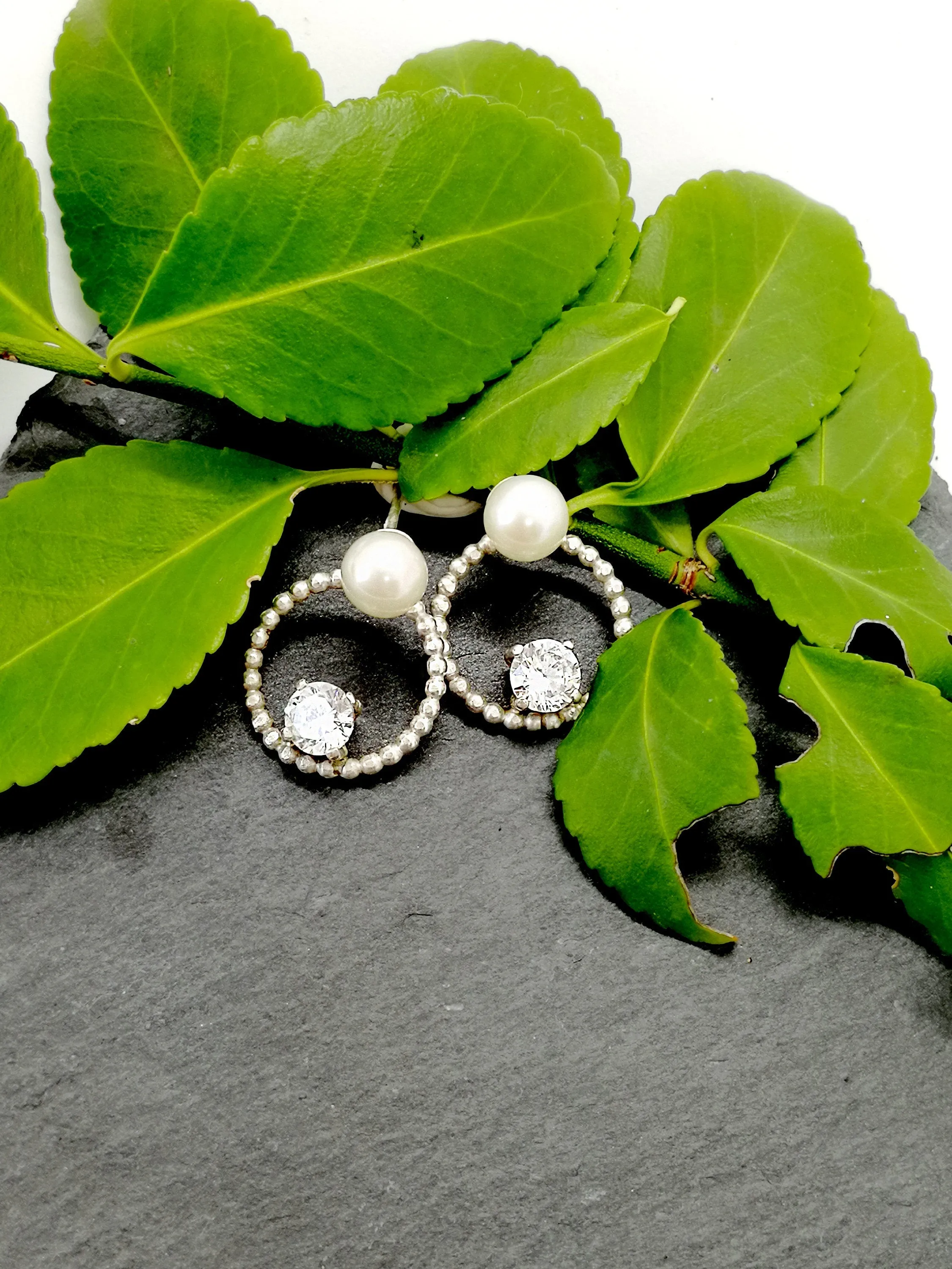 Sterling Silver Circle Elegant Drop Earrings