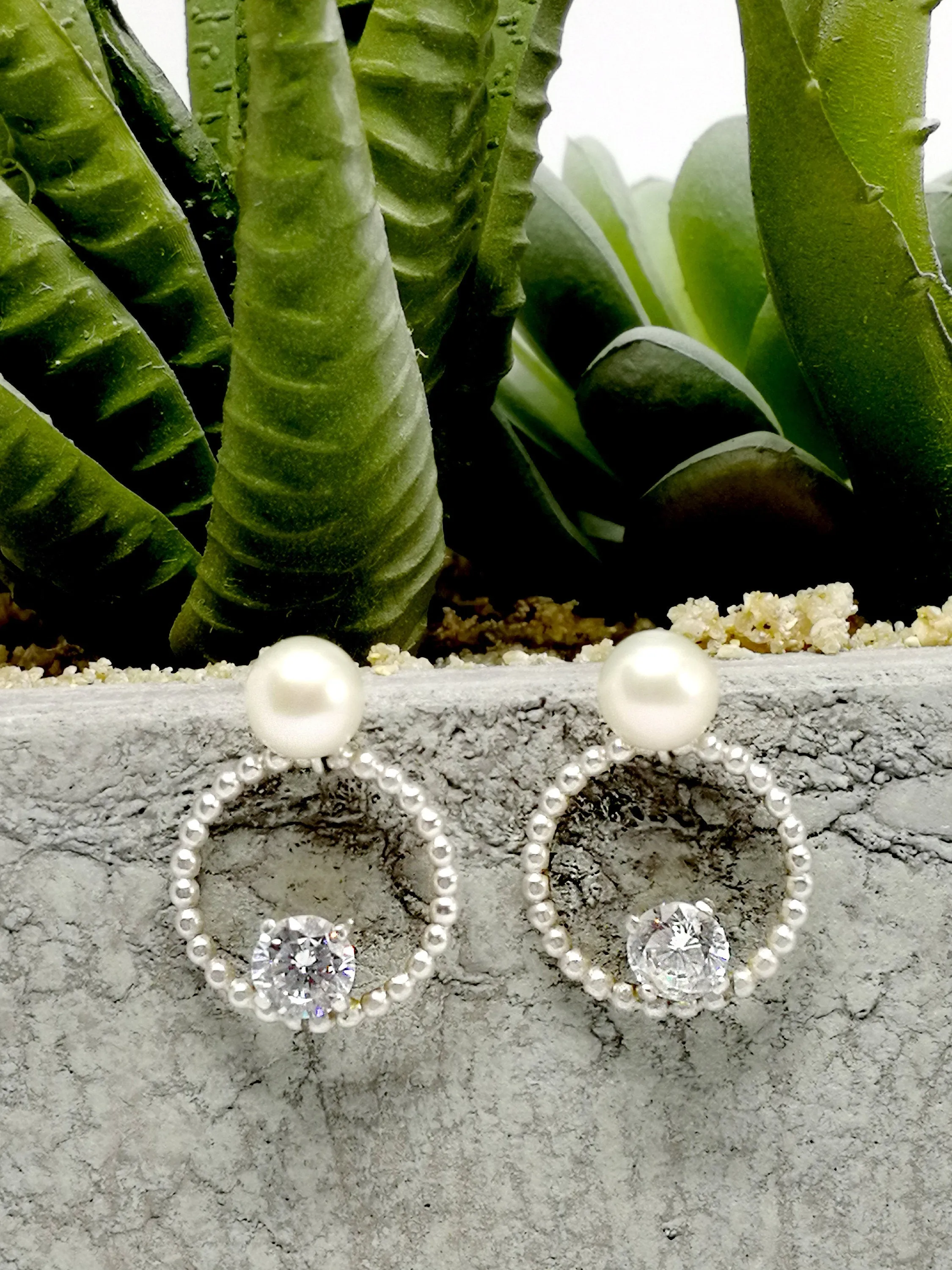Sterling Silver Circle Elegant Drop Earrings