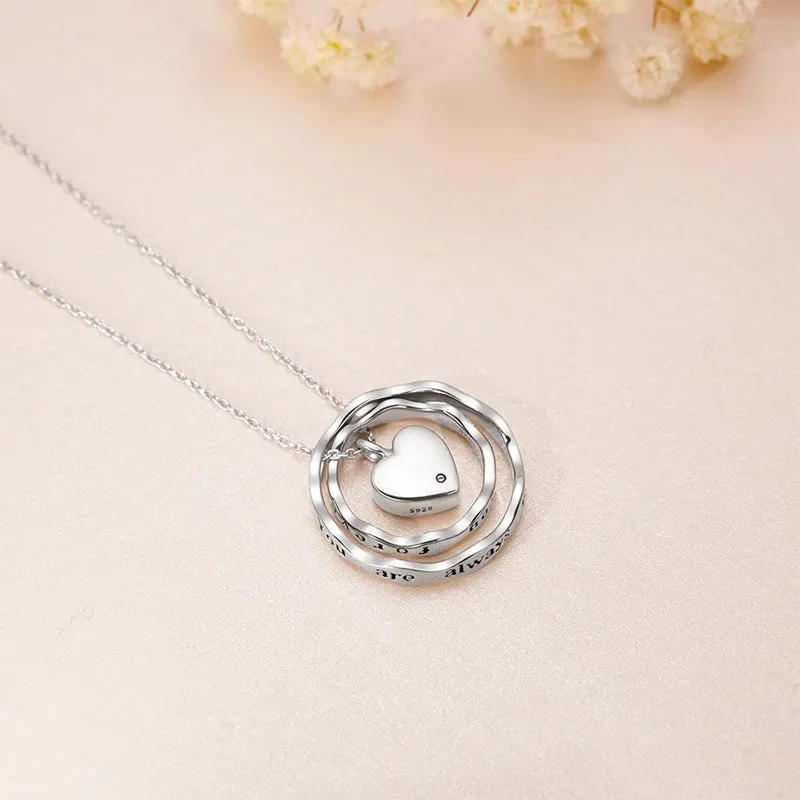 Sterling Silver Heart Urn Necklace For Ashes With Engraved