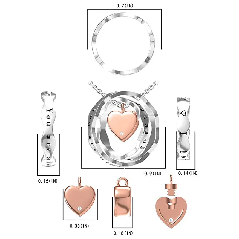 Sterling Silver Heart Urn Necklace For Ashes With Engraved