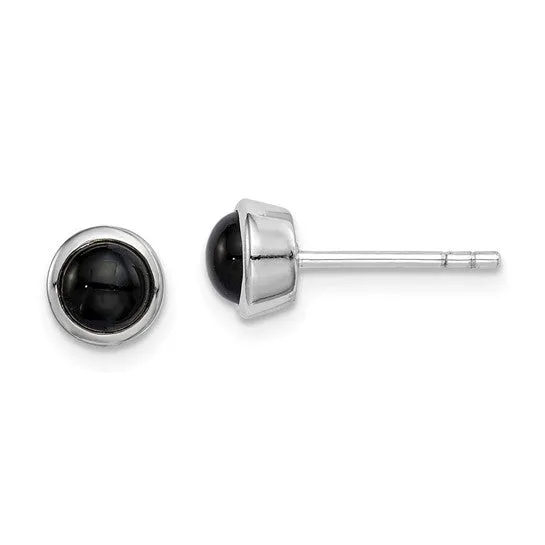 Sterling Silver Onyx Post Earrings