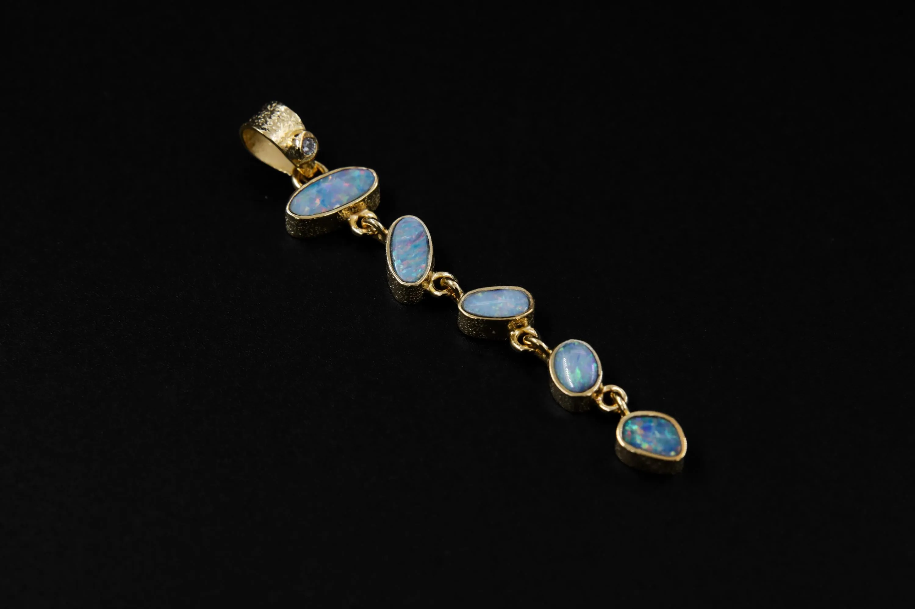 Stunning Faceted Zircon & Australian Opal Doublet Pendant, 18k Gold-Plated Sterling Silver, Crown Chakra, Libra Zodiac, Unique Gift