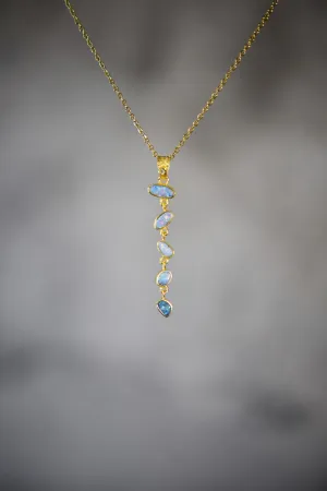 Stunning Faceted Zircon & Australian Opal Doublet Pendant, 18k Gold-Plated Sterling Silver, Crown Chakra, Libra Zodiac, Unique Gift