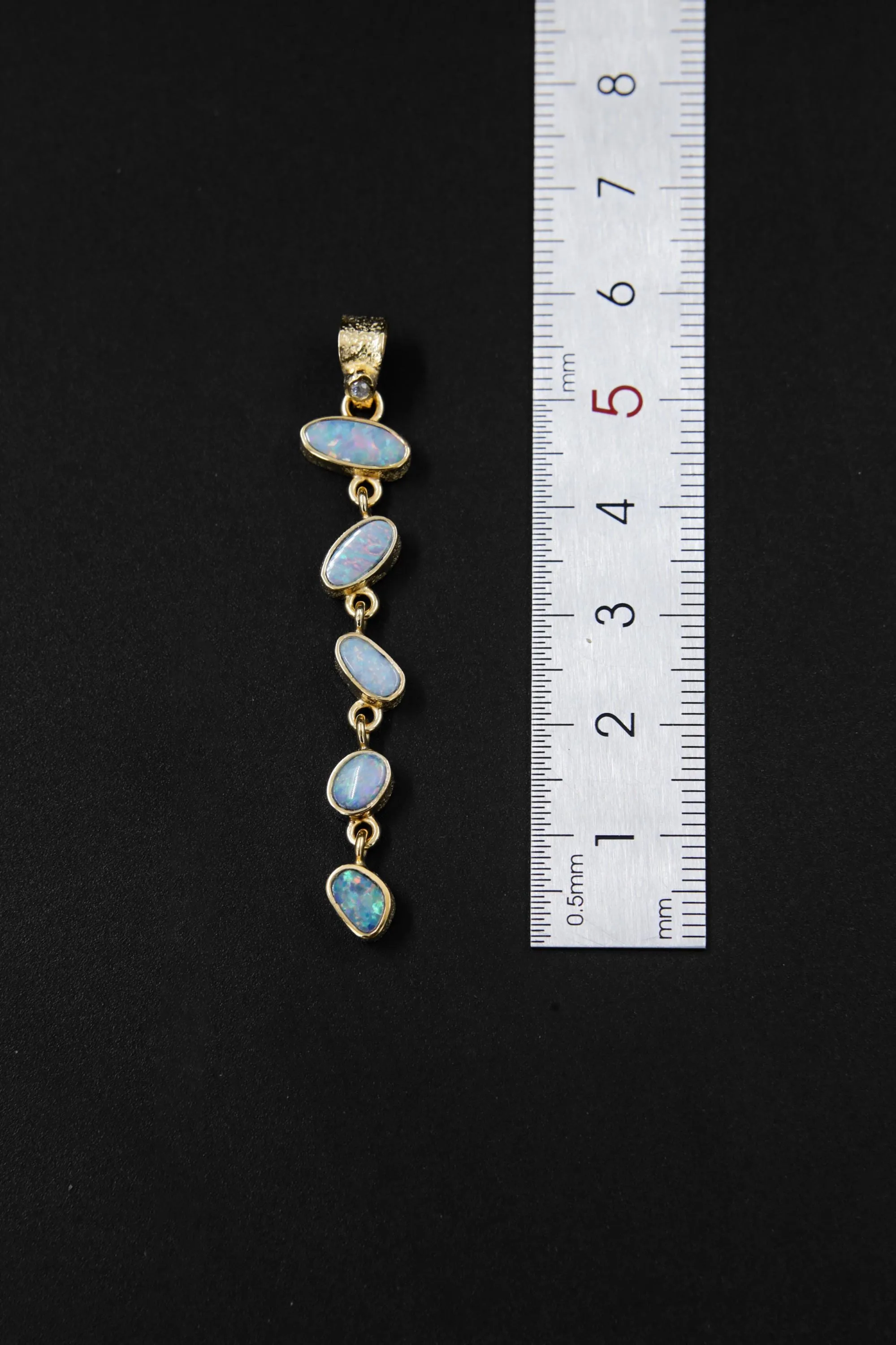 Stunning Faceted Zircon & Australian Opal Doublet Pendant, 18k Gold-Plated Sterling Silver, Crown Chakra, Libra Zodiac, Unique Gift