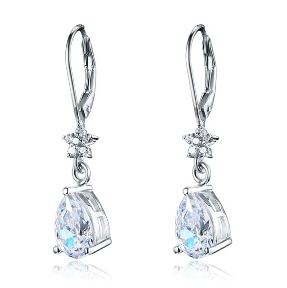Stylish Elegant Dangle Silver Earrings