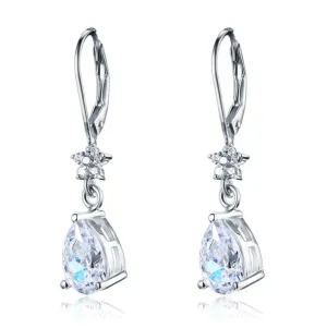 Stylish Elegant Dangle Silver Earrings