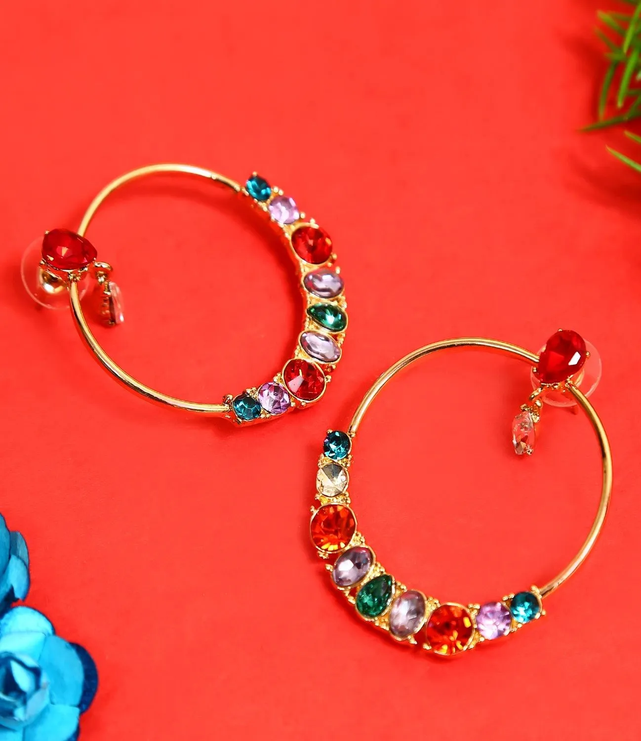 Stylish Multicolored Zirson Crystal Studded Earrings for Girls,Women