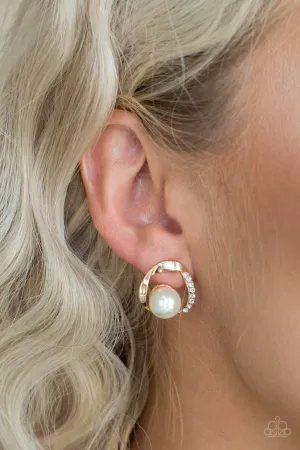 Stylish Suave- Gold/ Pearl Beads And (Bling)