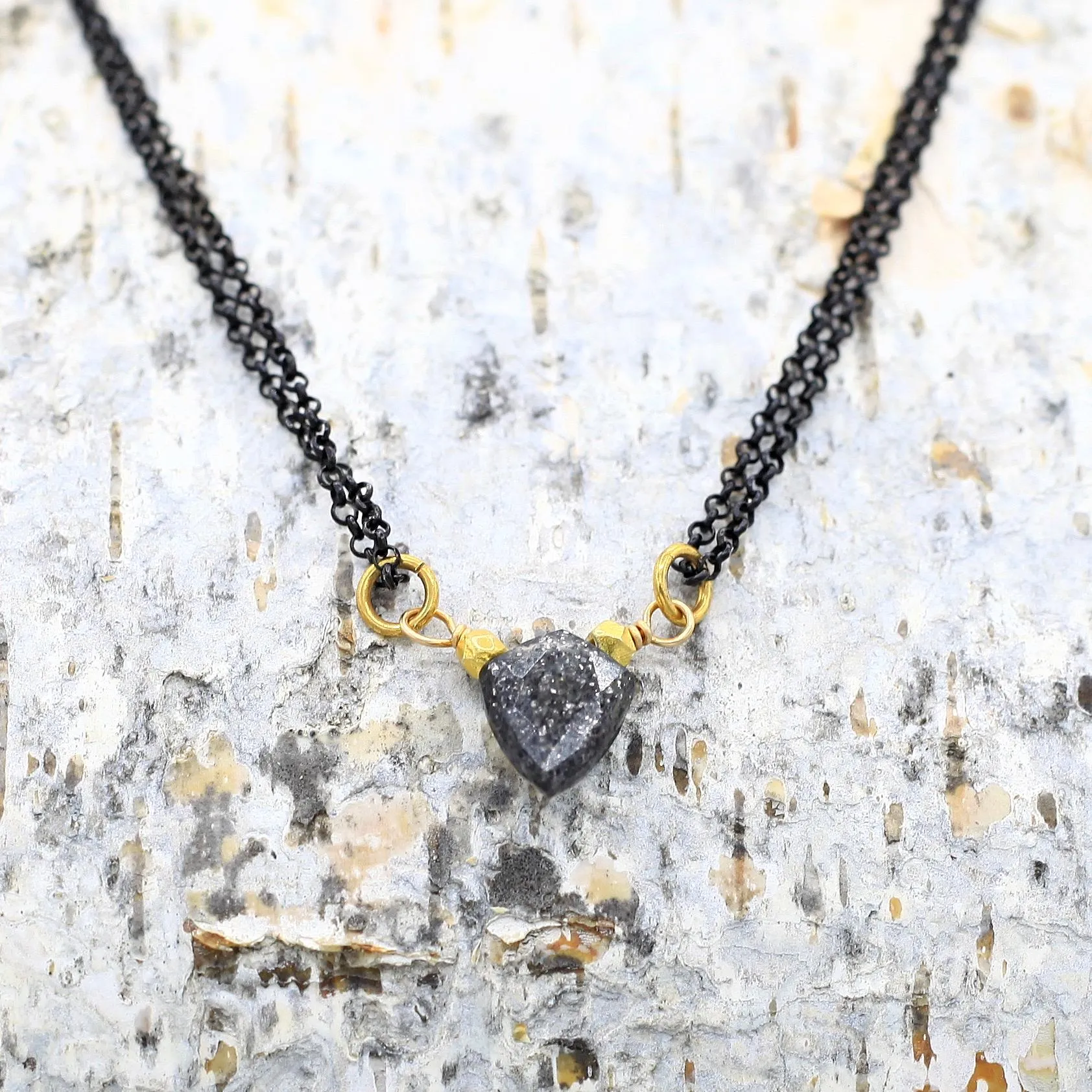 Sunstone   Oxidized Sterling Silver Gemstone Necklace