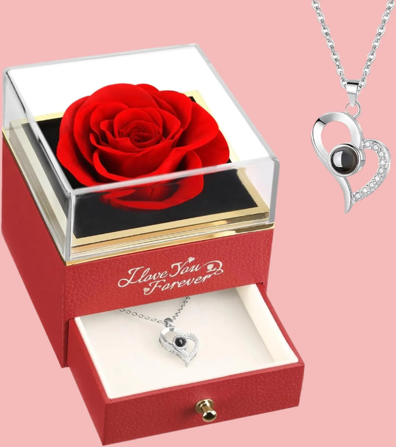 Surprise the special women in your life this Mother's Day with a beautiful preserved rose and an "I Love You" necklace – a timeless gift of love!