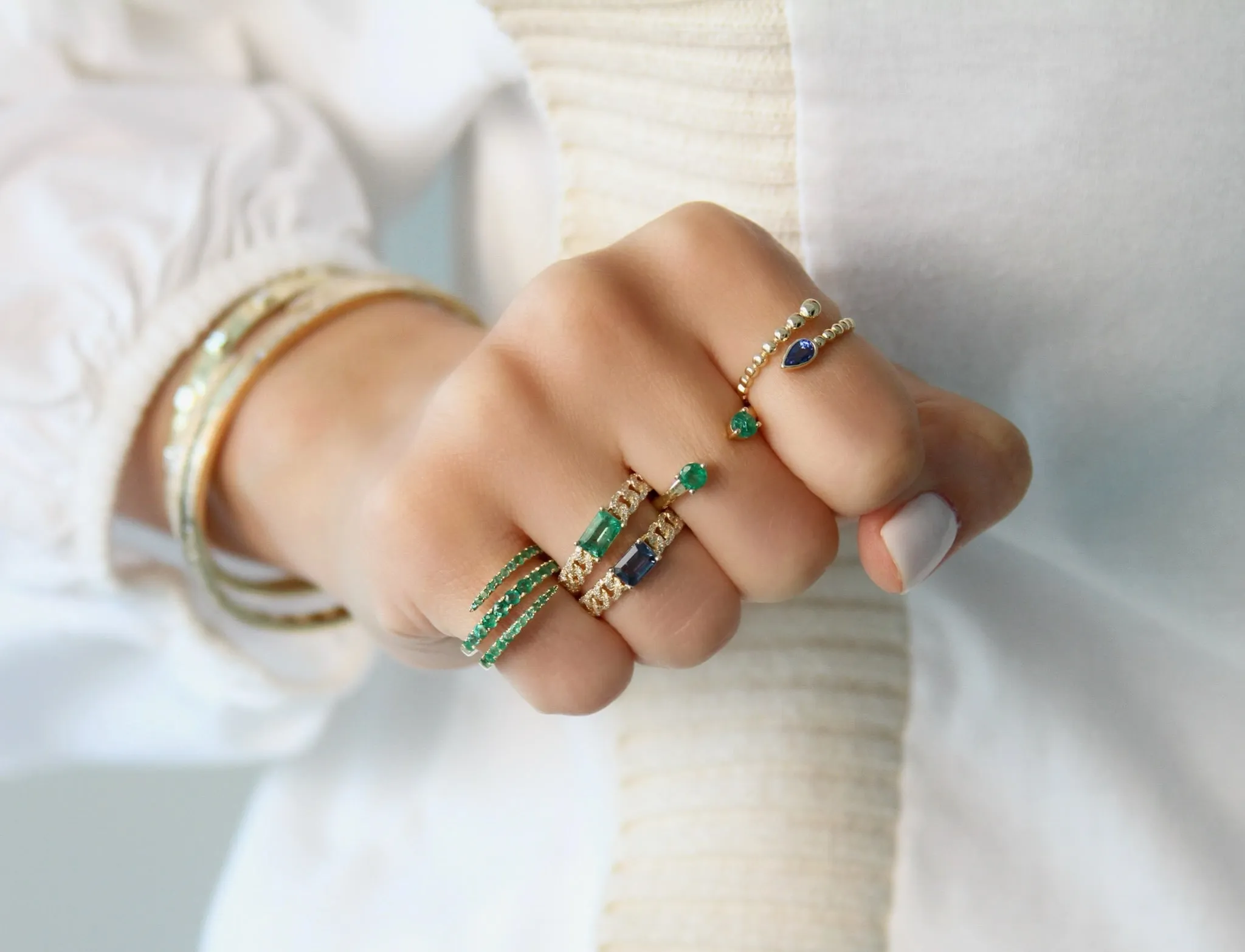 Swirl Gold Gemstone Pear Ring