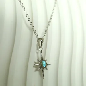 The North Star Labradorite Silver Celestial Necklace