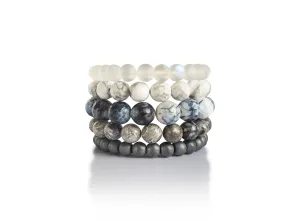 The Uptown Set - gemstone stretch bracelet set of 5