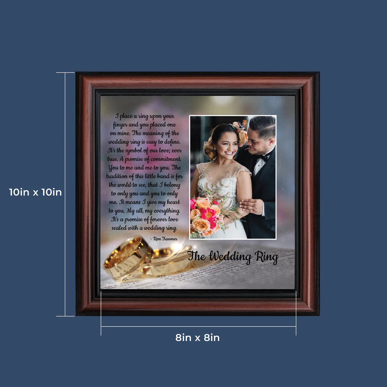 The Wedding Ring, Gift for Bride and Groom,  Wedding Gift Picture Frame, 10x10 6418