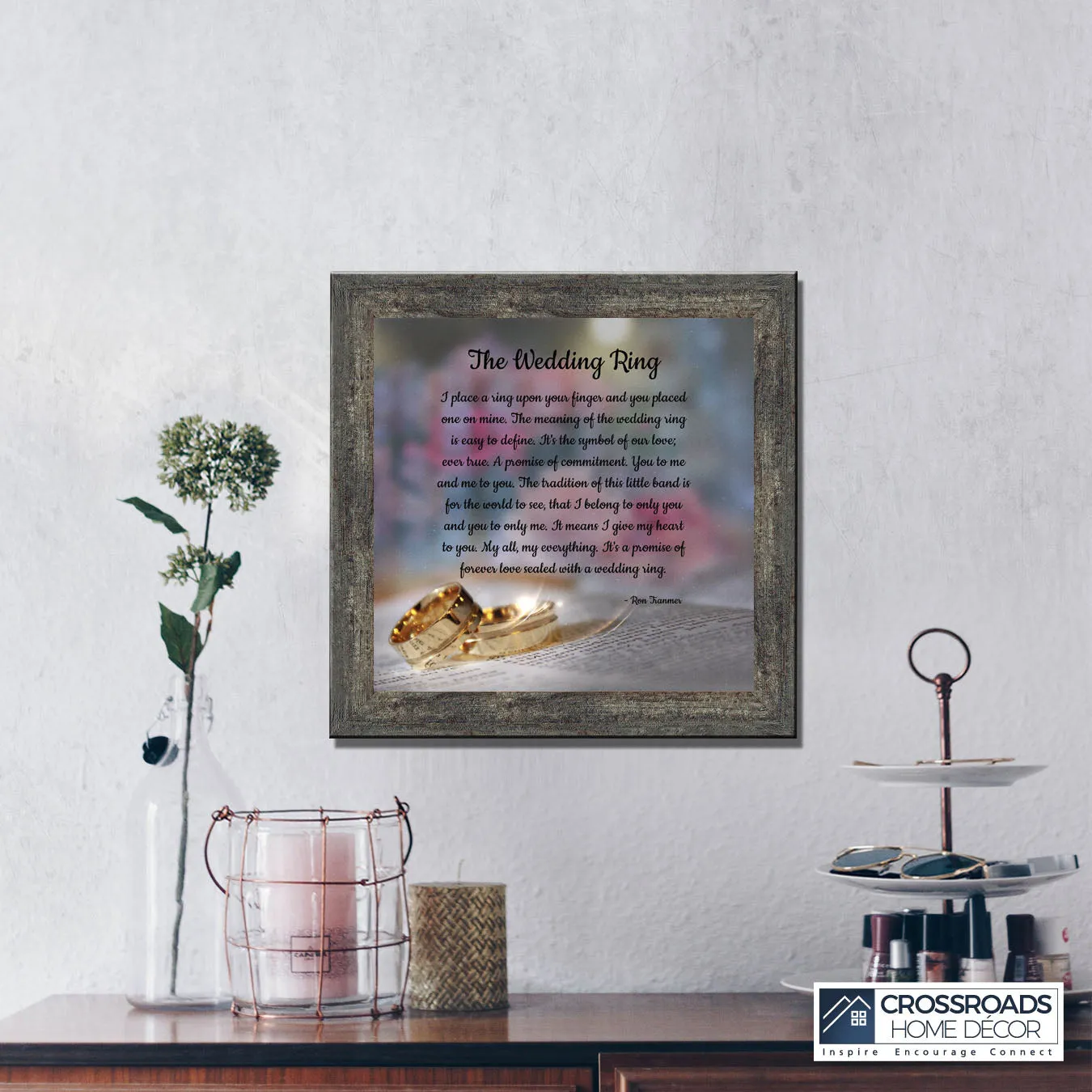 The Wedding Ring, Gift for Bride and Groom,  Wedding Gift Picture Frame, 10x10 6418