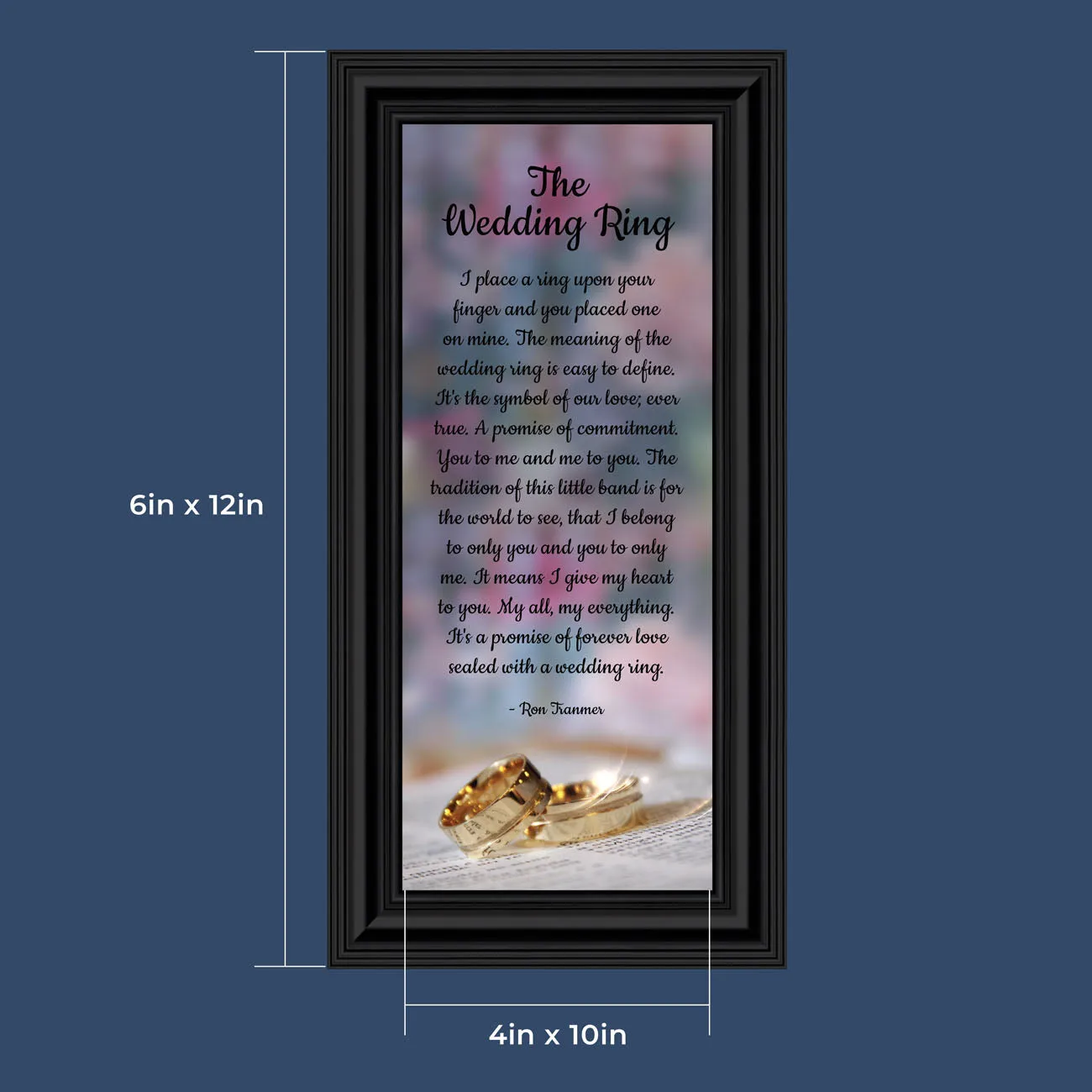 The Wedding Ring, Gift for Bride and Groom,  Wedding Gift Picture Frame, 10x10 6418