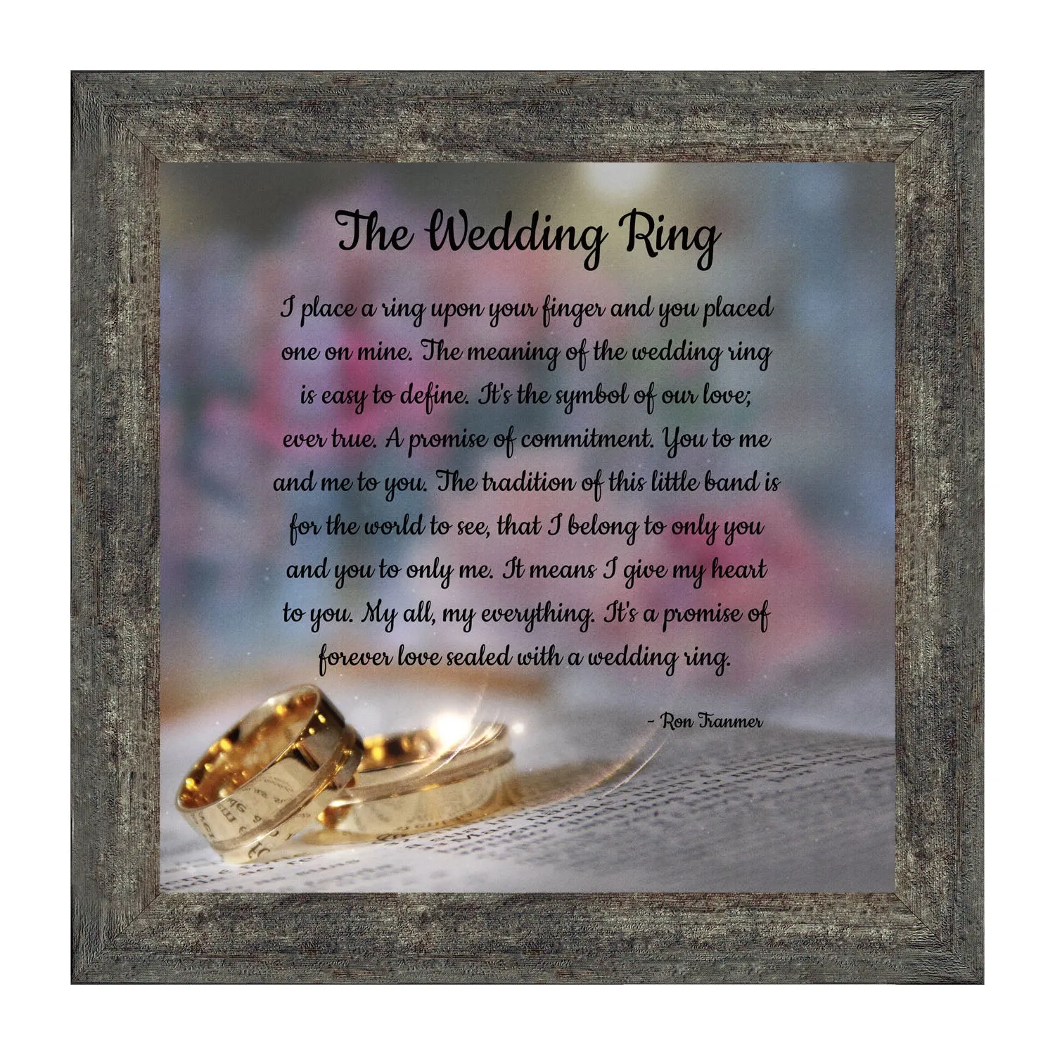 The Wedding Ring, Gift for Bride and Groom,  Wedding Gift Picture Frame, 10x10 6418