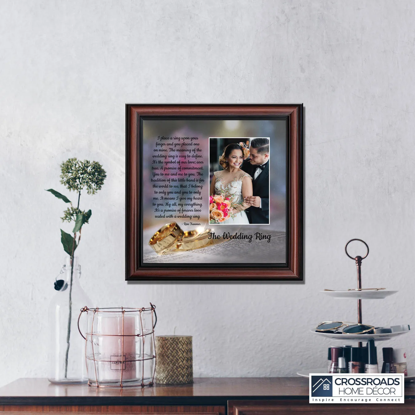 The Wedding Ring, Gift for Bride and Groom,  Wedding Gift Picture Frame, 10x10 6418