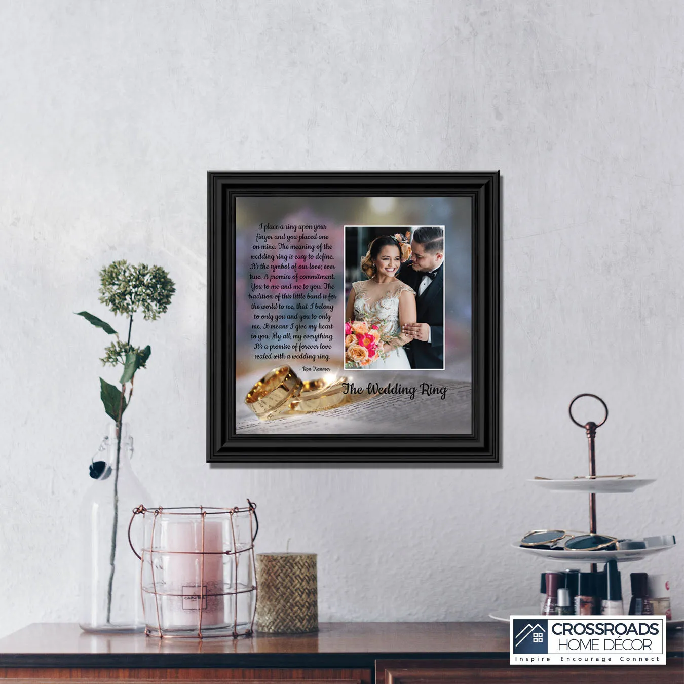 The Wedding Ring, Gift for Bride and Groom,  Wedding Gift Picture Frame, 10x10 6418