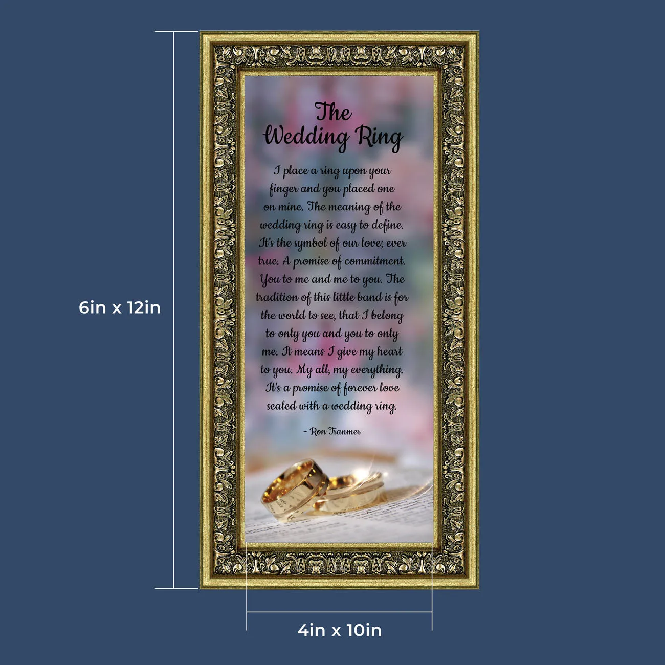 The Wedding Ring, Gift for Bride and Groom,  Wedding Gift Picture Frame, 10x10 6418