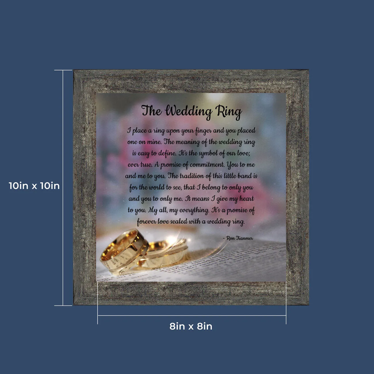 The Wedding Ring, Gift for Bride and Groom,  Wedding Gift Picture Frame, 10x10 6418