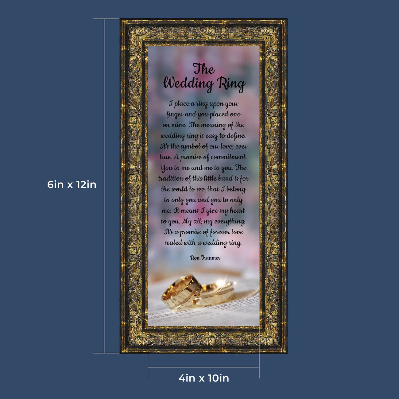 The Wedding Ring, Gift for Bride and Groom,  Wedding Gift Picture Frame, 10x10 6418
