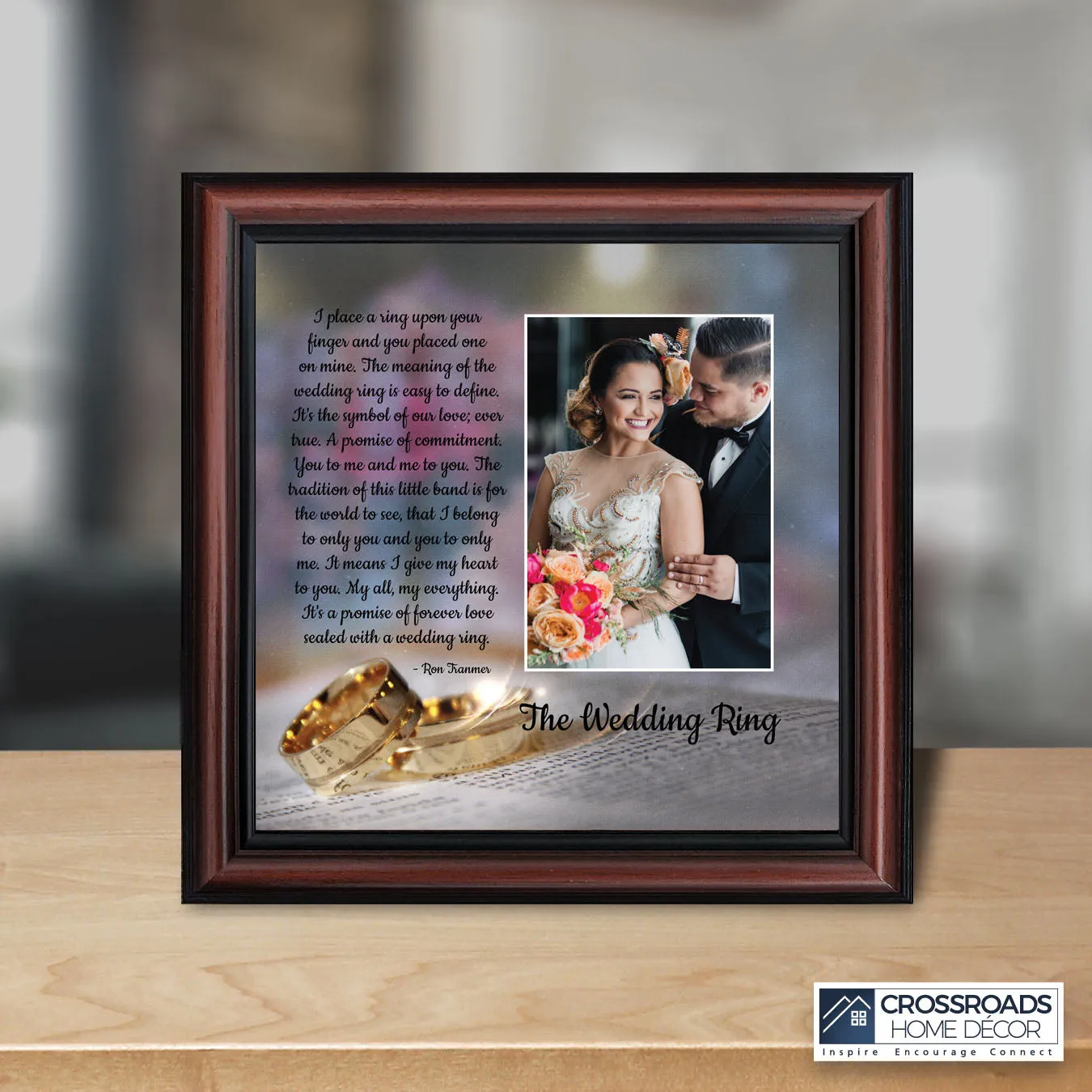 The Wedding Ring, Gift for Bride and Groom,  Wedding Gift Picture Frame, 10x10 6418
