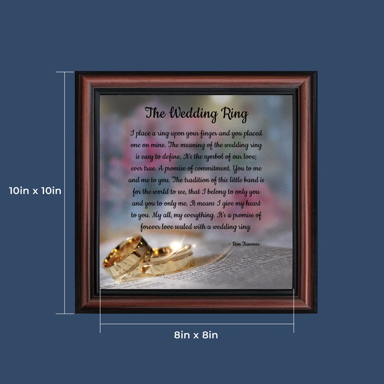 The Wedding Ring, Gift for Bride and Groom,  Wedding Gift Picture Frame, 10x10 6418