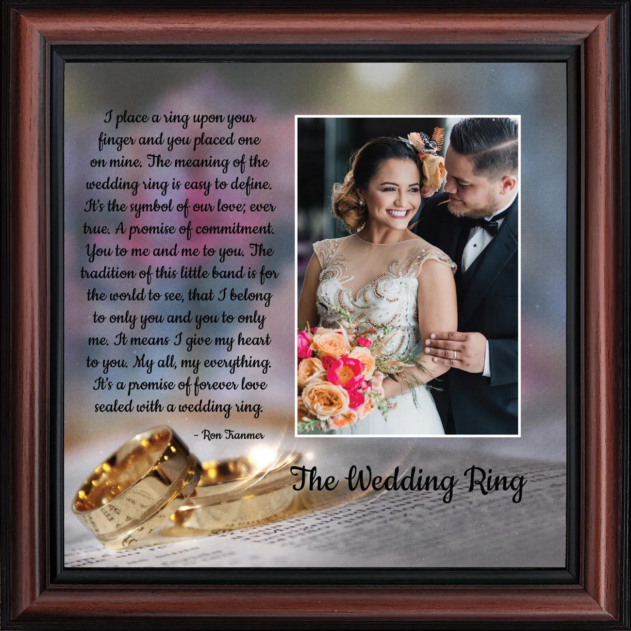 The Wedding Ring, Gift for Bride and Groom,  Wedding Gift Picture Frame, 10x10 6418