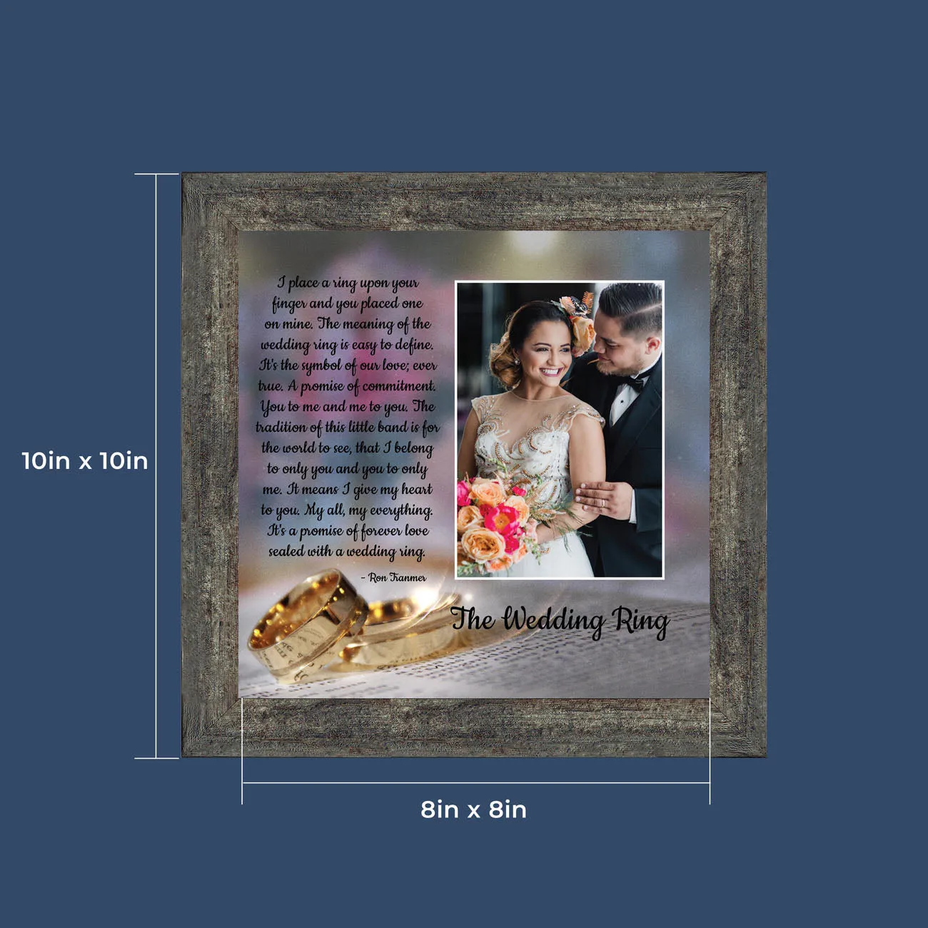 The Wedding Ring, Gift for Bride and Groom,  Wedding Gift Picture Frame, 10x10 6418