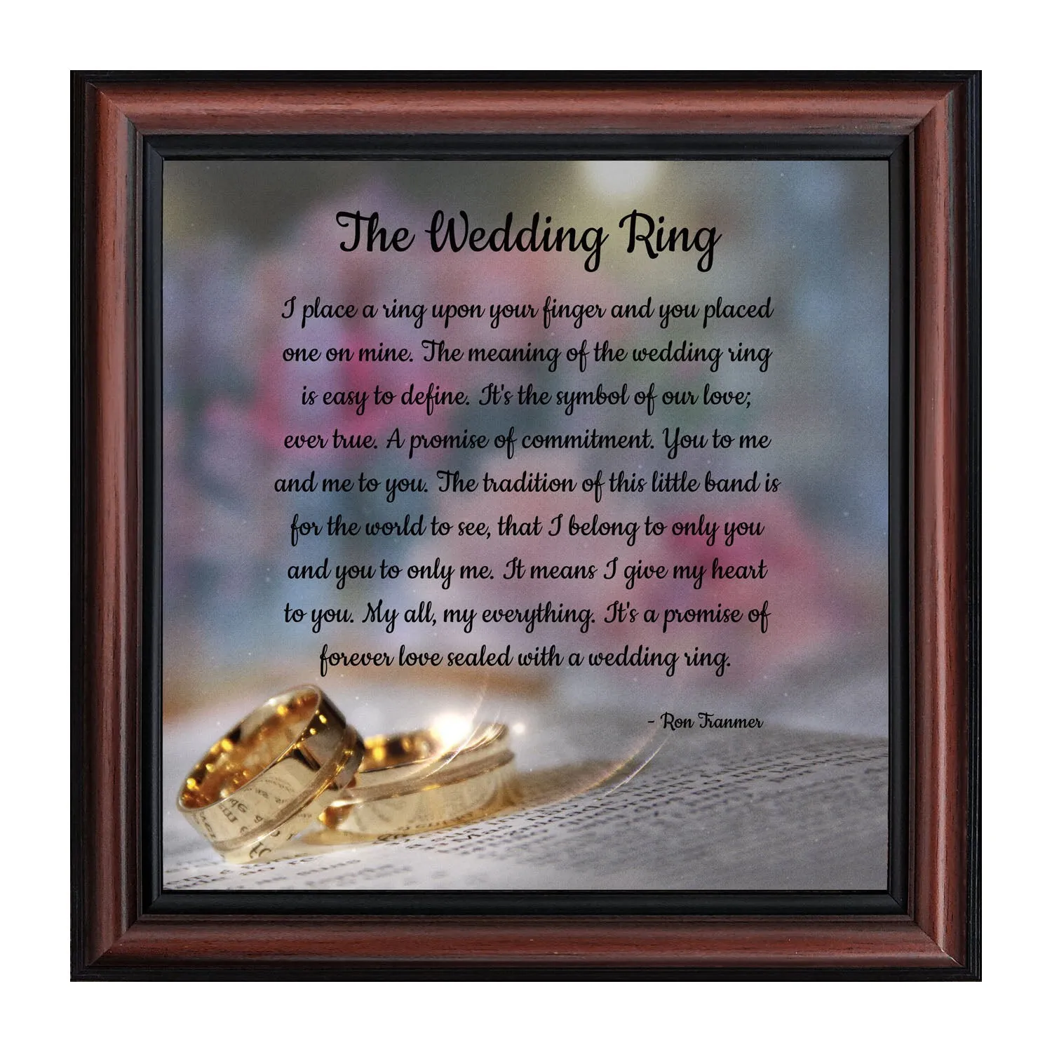 The Wedding Ring, Gift for Bride and Groom,  Wedding Gift Picture Frame, 10x10 6418
