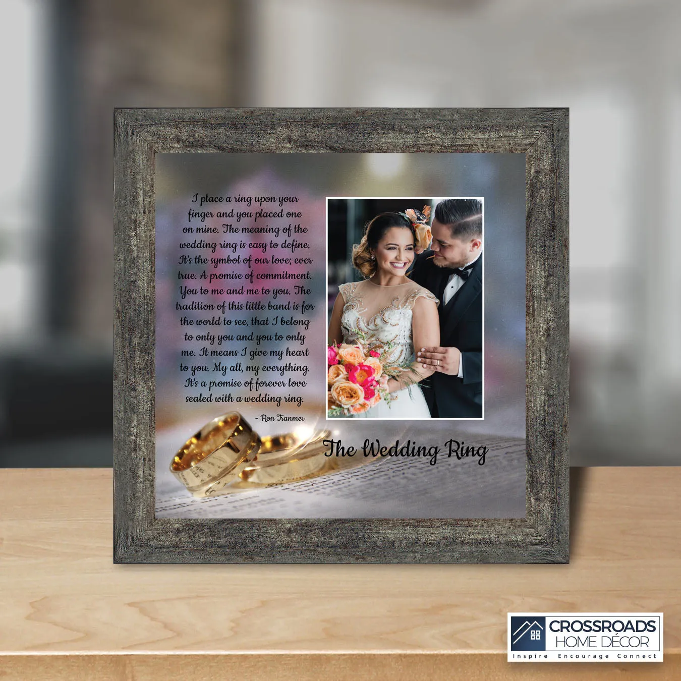 The Wedding Ring, Gift for Bride and Groom,  Wedding Gift Picture Frame, 10x10 6418