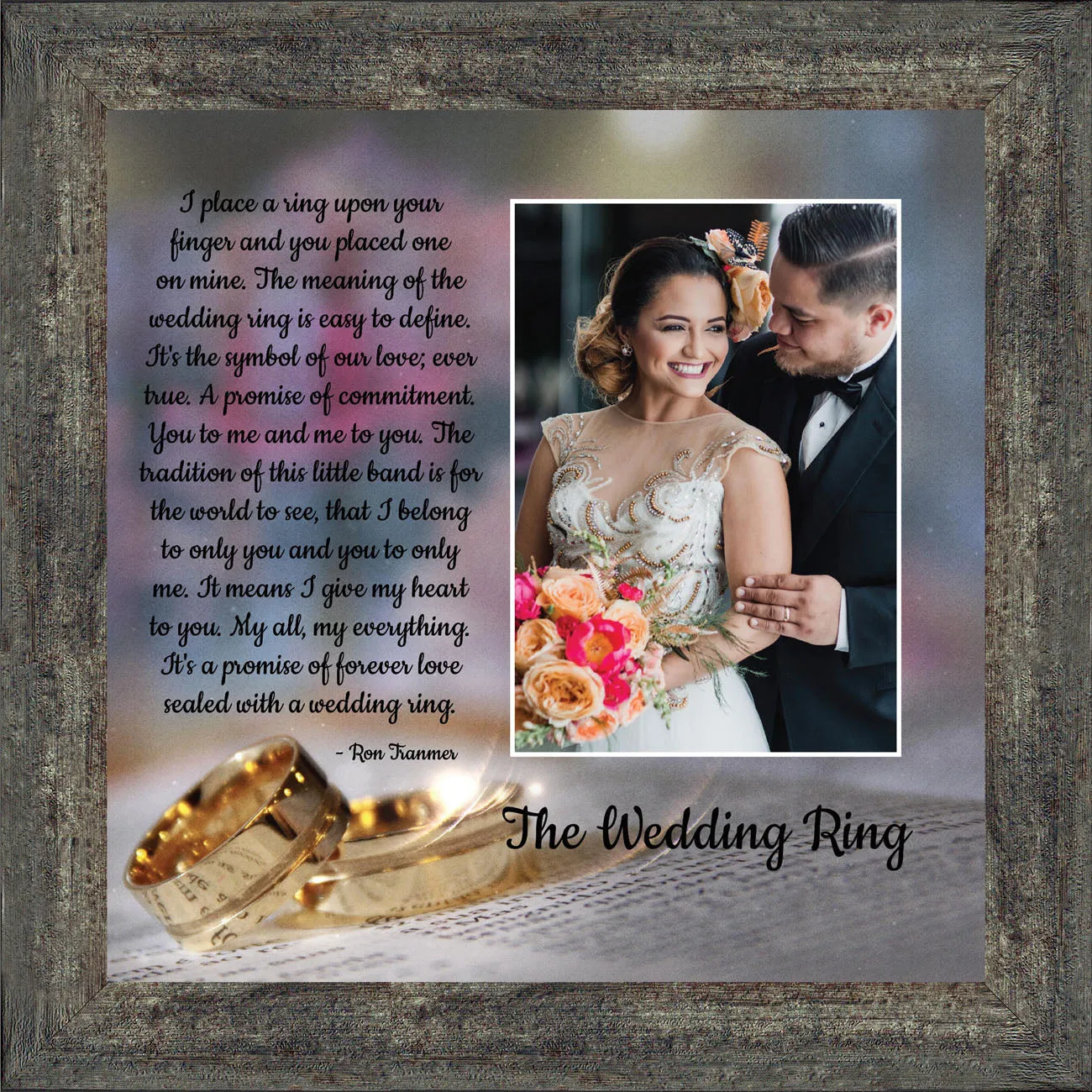 The Wedding Ring, Gift for Bride and Groom,  Wedding Gift Picture Frame, 10x10 6418