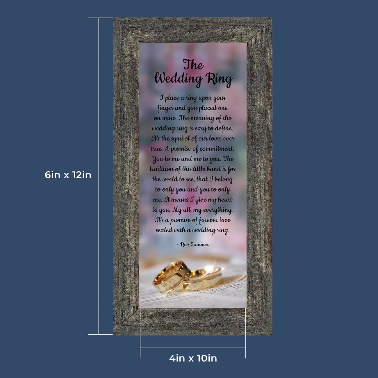 The Wedding Ring, Gift for Bride and Groom,  Wedding Gift Picture Frame, 10x10 6418