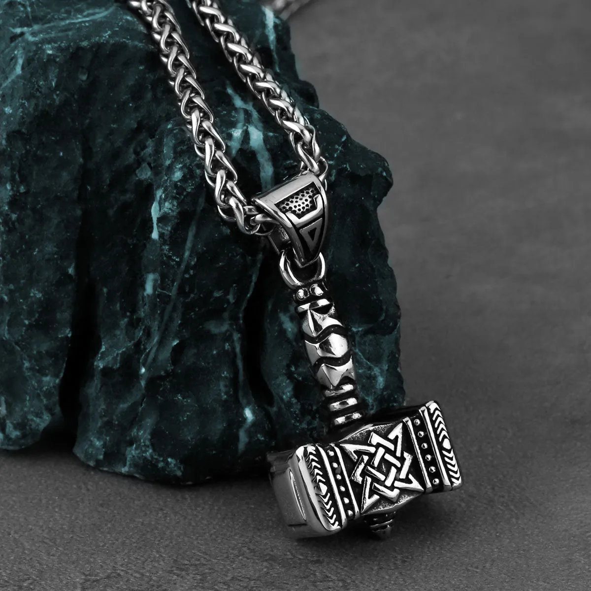 Thunderstrike Mallet Viking Pendant Necklace by The Nevermore