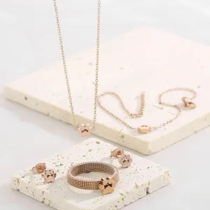 Titanium Steel Jewelry Set - Durable and Stylish Electroplated Finish