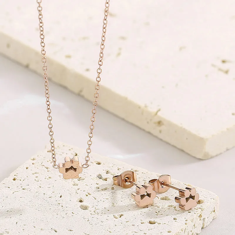 Titanium Steel Jewelry Set - Durable and Stylish Electroplated Finish
