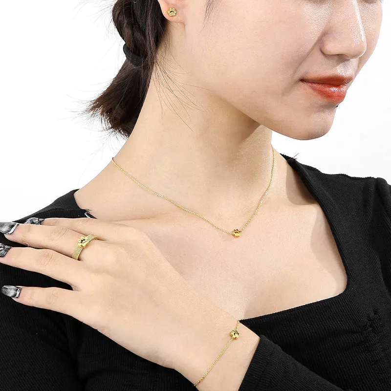 Titanium Steel Jewelry Set - Durable and Stylish Electroplated Finish