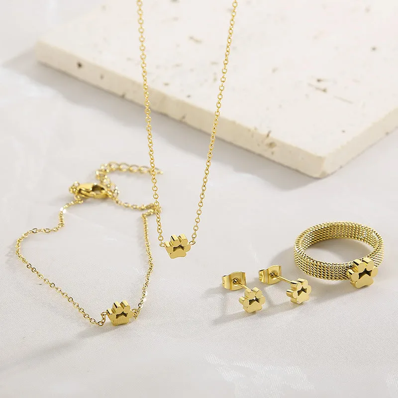 Titanium Steel Jewelry Set - Durable and Stylish Electroplated Finish