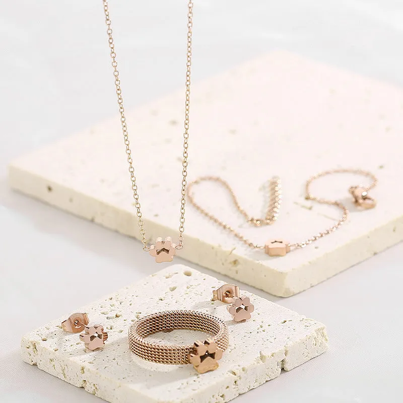 Titanium Steel Jewelry Set - Durable and Stylish Electroplated Finish
