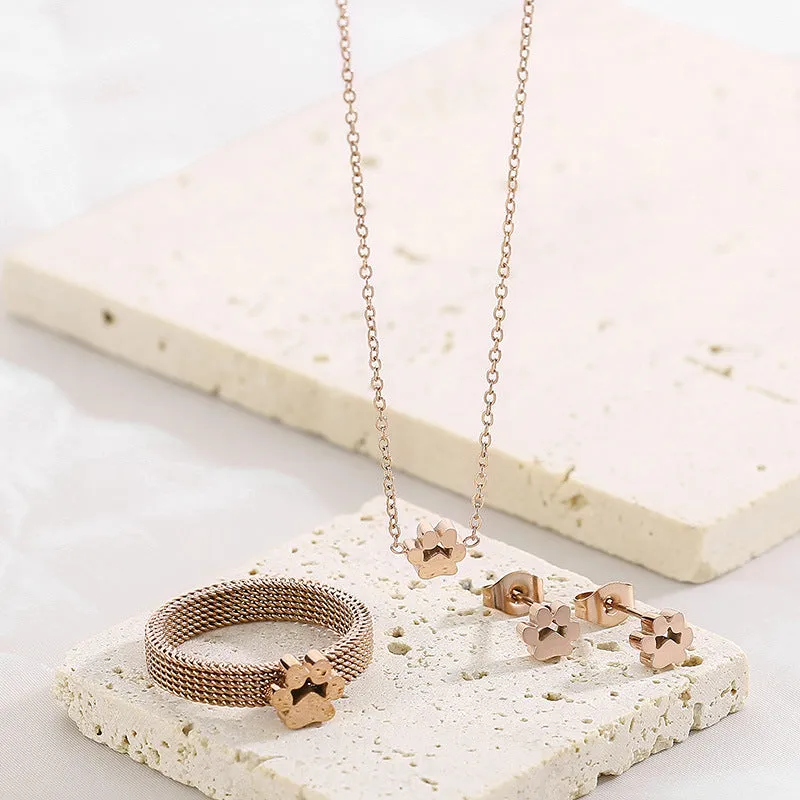 Titanium Steel Jewelry Set - Durable and Stylish Electroplated Finish