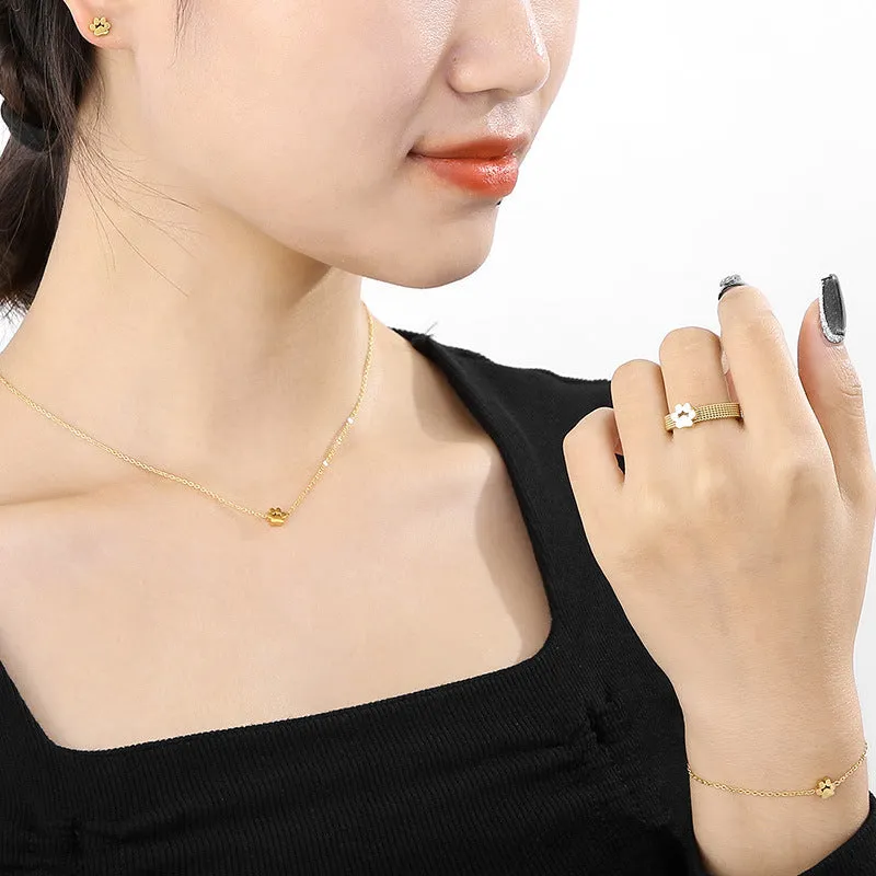 Titanium Steel Jewelry Set - Durable and Stylish Electroplated Finish