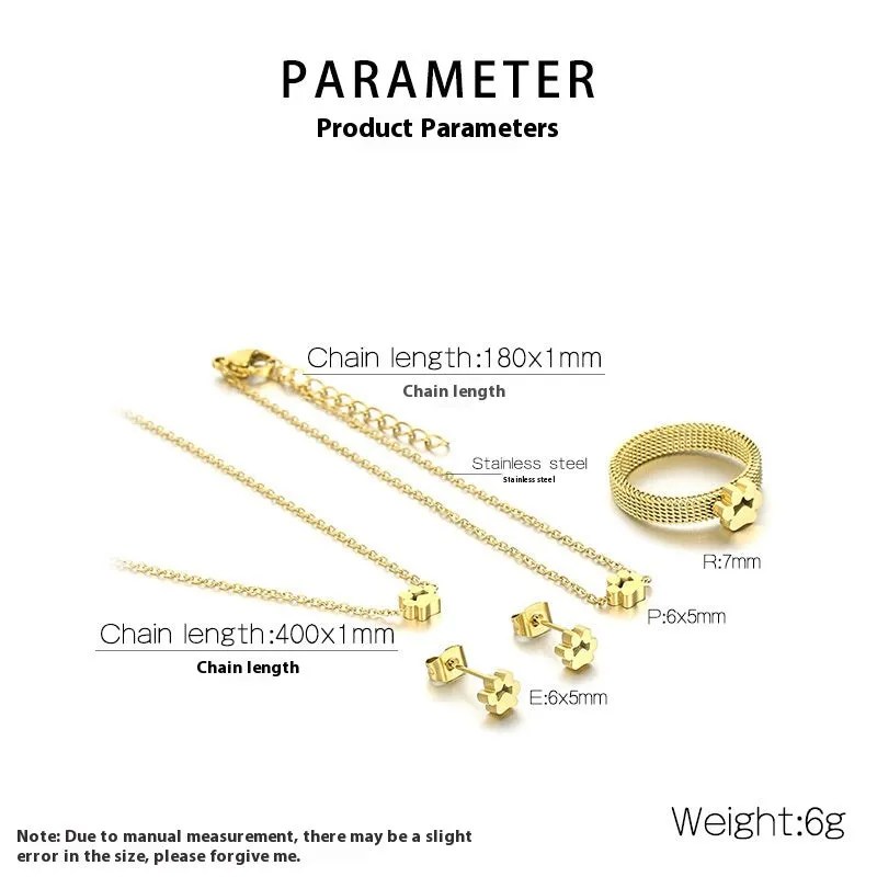 Titanium Steel Jewelry Set - Durable and Stylish Electroplated Finish