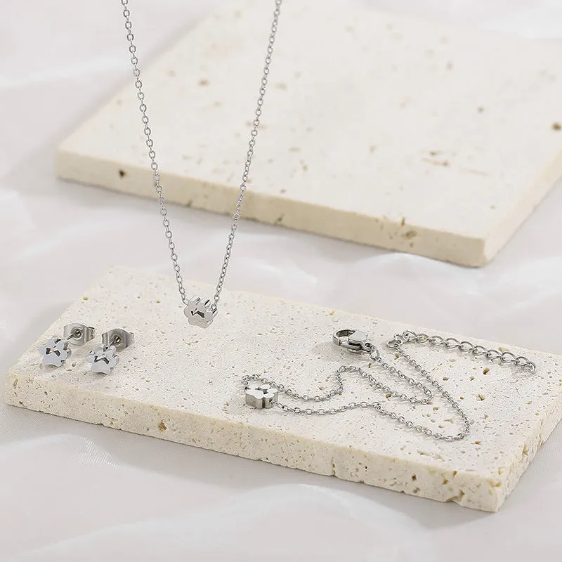 Titanium Steel Jewelry Set - Durable and Stylish Electroplated Finish