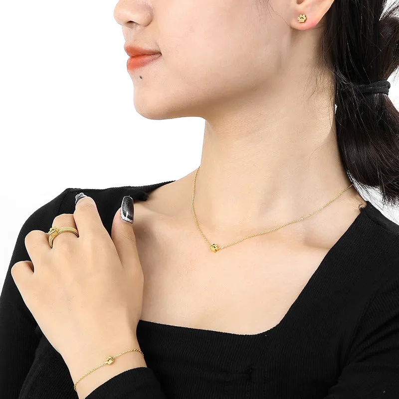 Titanium Steel Jewelry Set - Durable and Stylish Electroplated Finish
